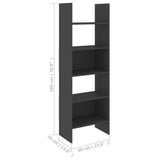 NNEVL Book Cabinet Grey 60x35x180 cm Chipboard