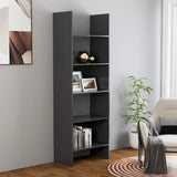 NNEVL Book Cabinet Grey 60x35x180 cm Chipboard