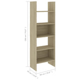 NNEVL Book Cabinet Sonoma Oak 60x35x180 cm Chipboard