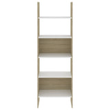 NNEVL Book Cabinet White and Sonoma Oak 60x35x180 cm Chipboard