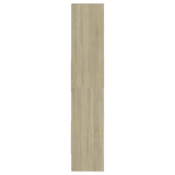 NNEVL Book Cabinet White and Sonoma Oak 60x35x180 cm Chipboard