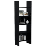 NNEVL Book Cabinet High Gloss Black 60x35x180 cm Chipboard