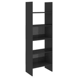 NNEVL Book Cabinet High Gloss Grey 60x35x180 cm Chipboard