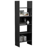 NNEVL Book Cabinet High Gloss Grey 60x35x180 cm Chipboard