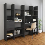 NNEVL Book Cabinet High Gloss Grey 60x35x180 cm Chipboard