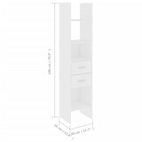 NNEVL Book Cabinet White 40x35x180 cm Chipboard