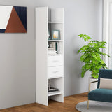NNEVL Book Cabinet White 40x35x180 cm Chipboard