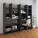 NNEVL Book Cabinet Grey 40x35x180 cm Chipboard