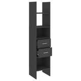 NNEVL Book Cabinet Grey 40x35x180 cm Chipboard
