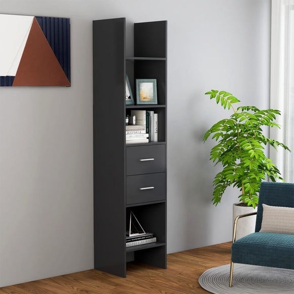 NNEVL Book Cabinet Grey 40x35x180 cm Chipboard
