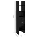 NNEVL Book Cabinet High Gloss Black 40x35x180 cm Chipboard