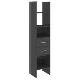 NNEVL Book Cabinet High Gloss Grey 40x35x180 cm Chipboard