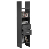NNEVL Book Cabinet High Gloss Grey 40x35x180 cm Chipboard