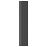 NNEVL Book Cabinet High Gloss Grey 40x35x180 cm Chipboard
