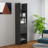 NNEVL Book Cabinet High Gloss Grey 40x35x180 cm Chipboard