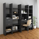 NNEVL Book Cabinet Grey 60x35x180 cm Chipboard