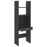 NNEVL Book Cabinet Grey 60x35x180 cm Chipboard