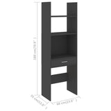 NNEVL Book Cabinet Grey 60x35x180 cm Chipboard