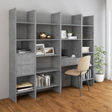 NNEVL Book Cabinet Concrete Grey 60x35x180 cm Chipboard