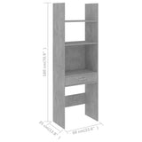 NNEVL Book Cabinet Concrete Grey 60x35x180 cm Chipboard
