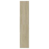 NNEVL Book Cabinet White and Sonoma Oak 60x35x180 cm Chipboard
