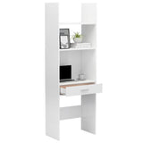 NNEVL Book Cabinet High Gloss White 60x35x180 cm Chipboard