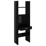 NNEVL Book Cabinet High Gloss Black 60x35x180 cm Chipboard