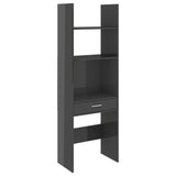 NNEVL Book Cabinet High Gloss Grey 60x35x180 cm Chipboard