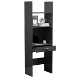 NNEVL Book Cabinet High Gloss Grey 60x35x180 cm Chipboard