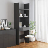 NNEVL Book Cabinet High Gloss Grey 60x35x180 cm Chipboard