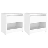 NNEVL Bedside Cabinets 2 pcs White 40x30x39 cm Chipboard