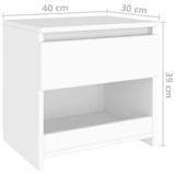 NNEVL Bedside Cabinets 2 pcs White 40x30x39 cm Chipboard