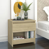 NNEVL Bedside Cabinet Sonoma Oak 40x30x39 cm Chipboard
