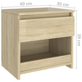 NNEVL Bedside Cabinets 2 pcs Sonoma Oak 40x30x39 cm Chipboard