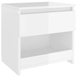 NNEVL Bedside Cabinet High Gloss White 40x30x39 cm Chipboard