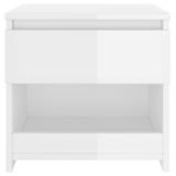 NNEVL Bedside Cabinet High Gloss White 40x30x39 cm Chipboard