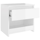 NNEVL Bedside Cabinet High Gloss White 40x30x39 cm Chipboard