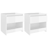 NNEVL Bedside Cabinets 2 pcs High Gloss White 40x30x39 cm Chipboard