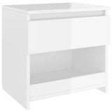 NNEVL Bedside Cabinets 2 pcs High Gloss White 40x30x39 cm Chipboard