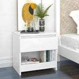 NNEVL Bedside Cabinets 2 pcs High Gloss White 40x30x39 cm Chipboard