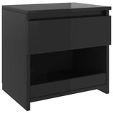 NNEVL Bedside Cabinet High Gloss Black 40x30x39 cm Chipboard