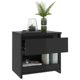 NNEVL Bedside Cabinet High Gloss Black 40x30x39 cm Chipboard