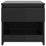 NNEVL Bedside Cabinet High Gloss Black 40x30x39 cm Chipboard