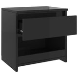 NNEVL Bedside Cabinet High Gloss Black 40x30x39 cm Chipboard