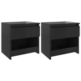 NNEVL Bedside Cabinets 2 pcs High Gloss Black 40x30x39 cm Chipboard