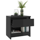 NNEVL Bedside Cabinets 2 pcs High Gloss Black 40x30x39 cm Chipboard