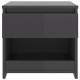 NNEVL Bedside Cabinet High Gloss Grey 40x30x39 cm Chipboard