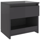 NNEVL Bedside Cabinets 2 pcs High Gloss Grey 40x30x39 cm Chipboard