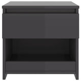 NNEVL Bedside Cabinets 2 pcs High Gloss Grey 40x30x39 cm Chipboard