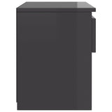 NNEVL Bedside Cabinets 2 pcs High Gloss Grey 40x30x39 cm Chipboard